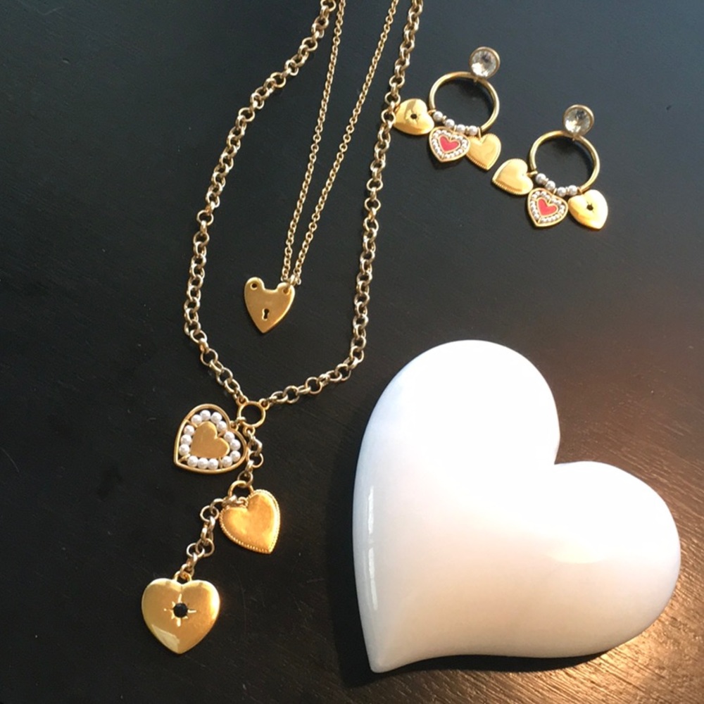 J.CREW HEART β₯οΈ SET! NECKLACE & EARRINGS!